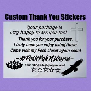 Custom Thank You Stickers with posh closet name - Lotus  Design